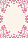 Elegant Pink Floral Swirl Border Rug