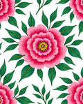 Vibrant Pink Floral Motif Pattern Rug