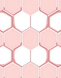 Pink Honeycomb Geometric Pattern Rug