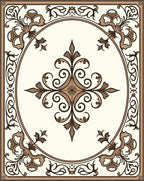 Ornate Floral Scrollwork Design Rug