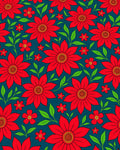Bold Red Floral Pattern Rug