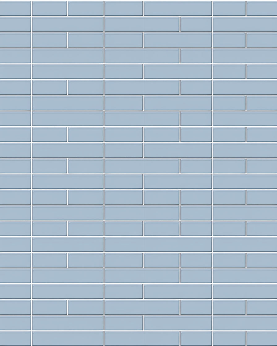 Pale Blue Brick Pattern Design Rug