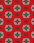 Bold Red Green Floral Mandala Repeat Rug