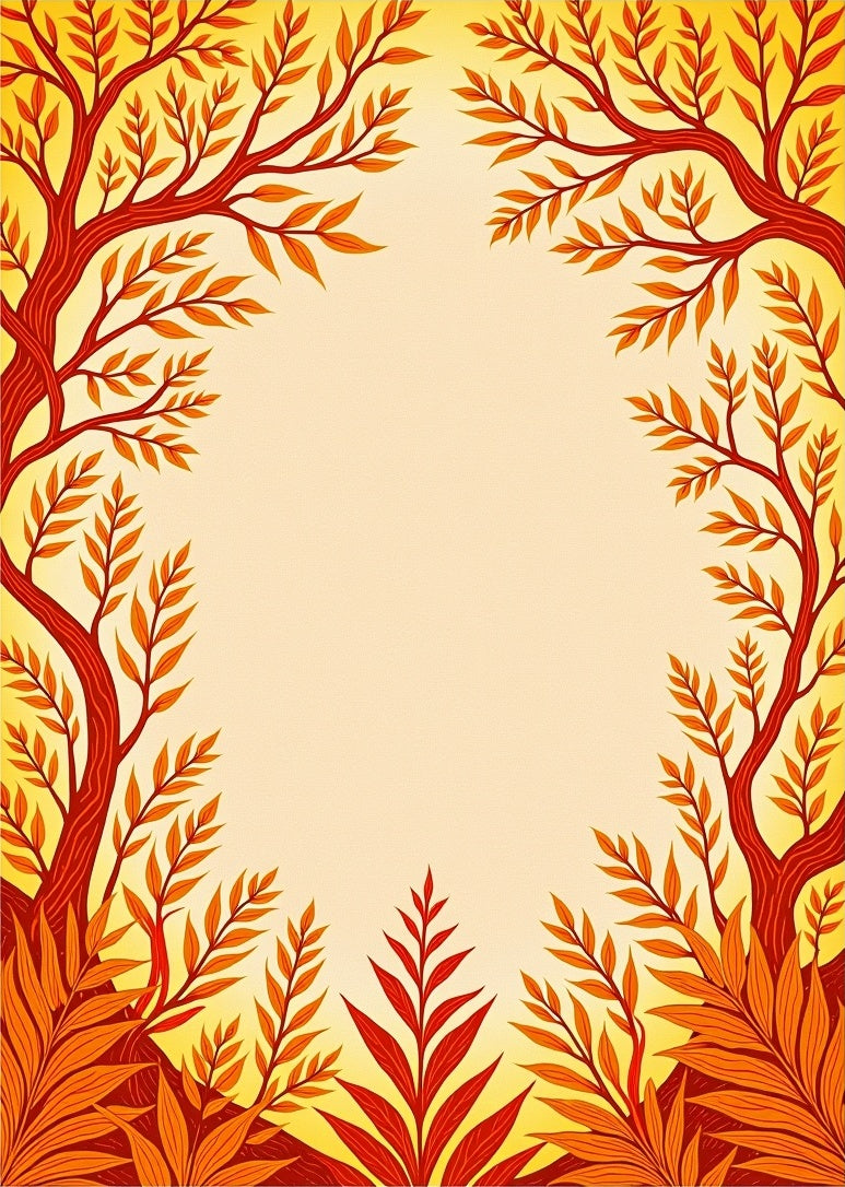 Autumn Tree Canopy Border Design Rug