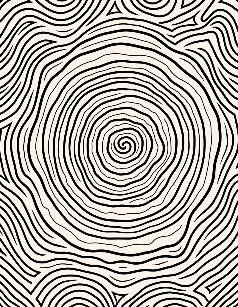 Abstract Swirl Contour Pattern Rug
