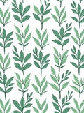 Green Leaf Branch Pattern Rug