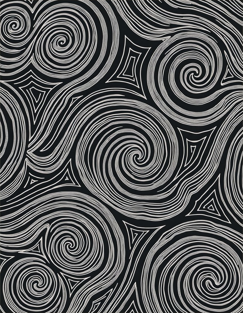 Monochromatic Abstract Swirl Pattern Rug
