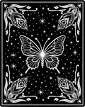 Black White Butterfly Starscape Pattern Rug
