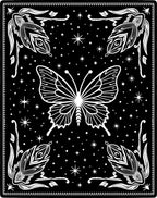 Black White Butterfly Starscape Pattern Rug