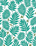 Tropical Green Leaf Pattern Rug
