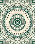 Green Sunburst Mandala Pattern Rug