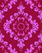 Floral Damask Patterned Decorative Rug