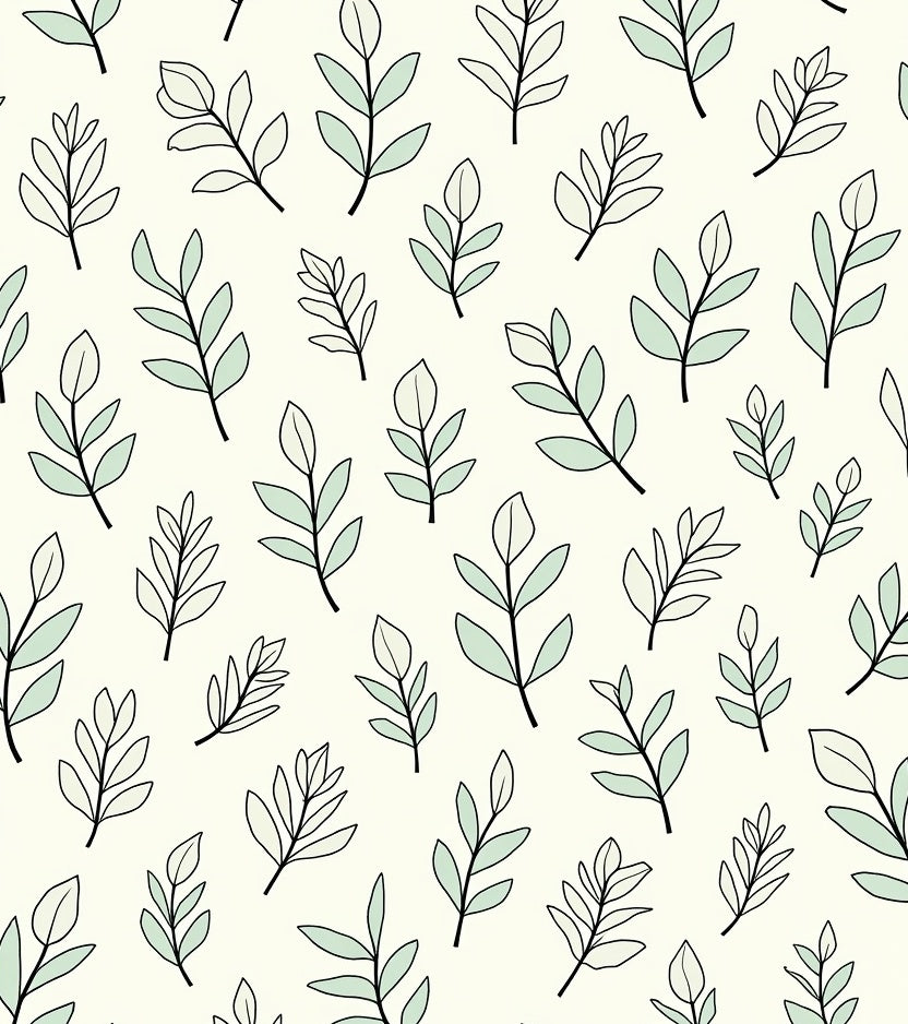 Delicate Pastel Leaf Pattern Rug