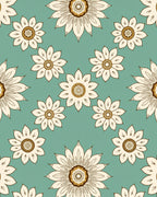 Floral Mandala Inspired Cream Brown Rug
