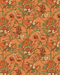 Art Nouveau Floral Vines Orange Rug