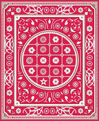 Red Floral And Geometric Pattern Rug