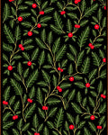 Black Evergreen Holly Berry Garland Rug