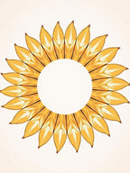 Golden Sunburst Petal Pattern Rug