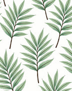 Green Fern Leaf Patterned Rug