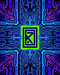 Neon Circuit Board Style Rug