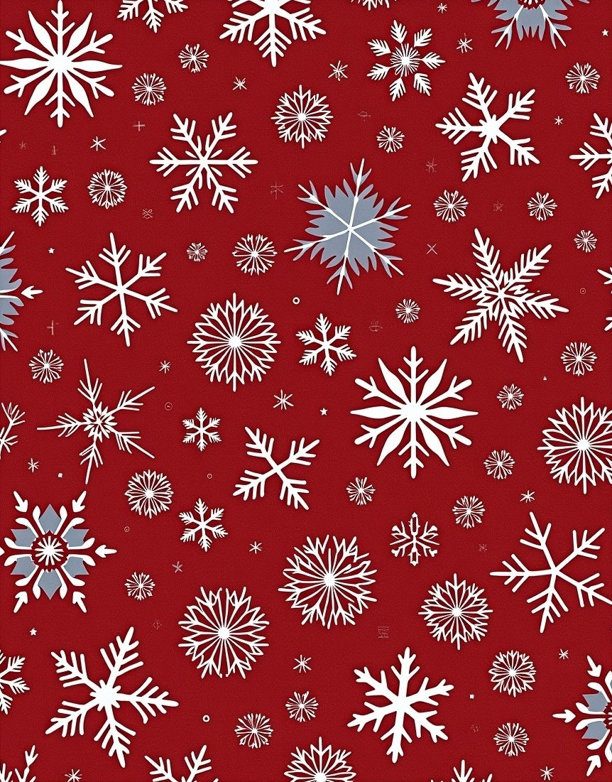 Red Snowflake Pattern Rug
