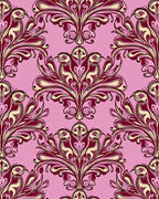Ornate Floral Damask Pink Pattern Rug