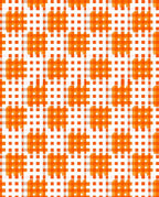 Bright Orange Plaid Grid Design Rug
