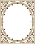 Ornate Scrollwork Classic Border Rug
