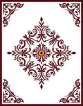 Ornate Floral Scrollwork Design Rug