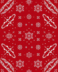 White Snowflake Patterned Red Rug