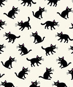 Black Cat Patterned Whimsical Rug