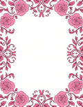 Whimsical Pink Floral Border Rug