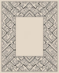 Abstract Black Geometric Maze Pattern Rug