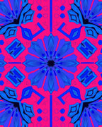 Vibrant Abstract Geometric Floral Pattern Rug