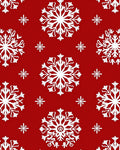 Winter Snowflake Pattern on Red Rug