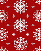Winter Snowflake Pattern on Red Rug