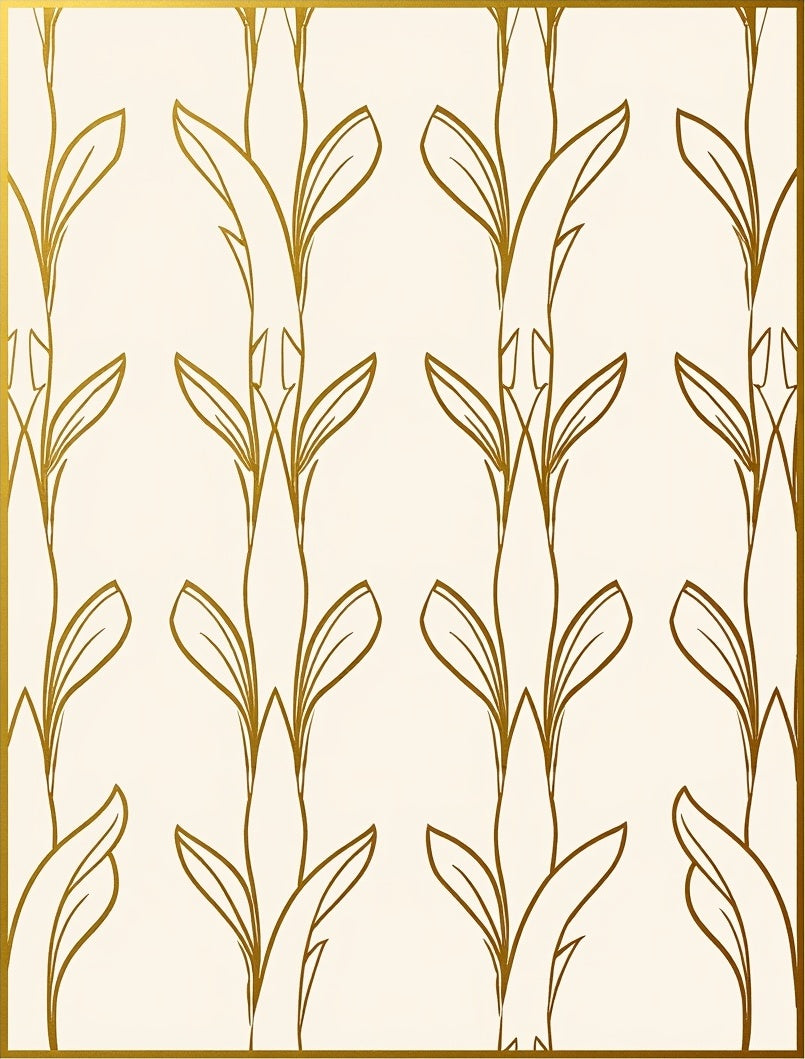 Gold Floral Vine Pattern Rug