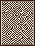Complex Abstract Maze Pattern Rug