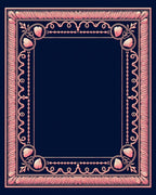 Coastal Shell Detailed Ornate Border Rug
