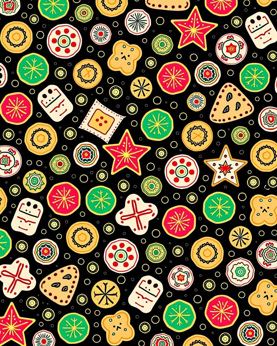 Vibrant Folk Art Inspired Shapes Rug