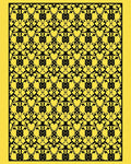 Intricate Black And Yellow Geometric Pattern Rug