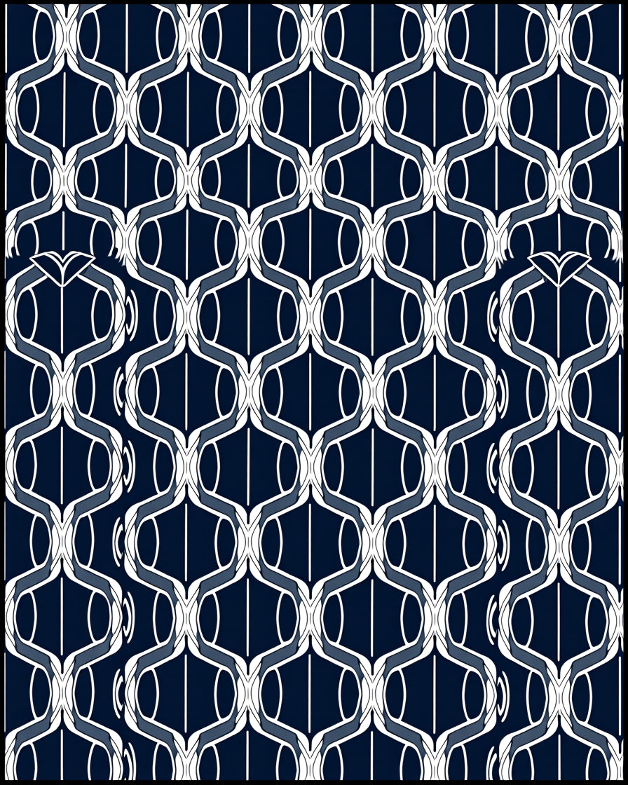Art Deco Lattice Pattern Design Rug