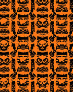 Halloween Skull Mask Pattern Rug