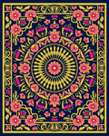 Vibrant Floral Mandala Pattern Rug