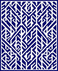 Deep Blue White Abstract Geometric Pattern Rug