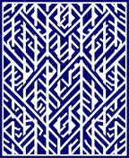 Deep Blue White Abstract Geometric Pattern Rug