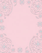 Pink Snowflake Swirl Border Elements Rug
