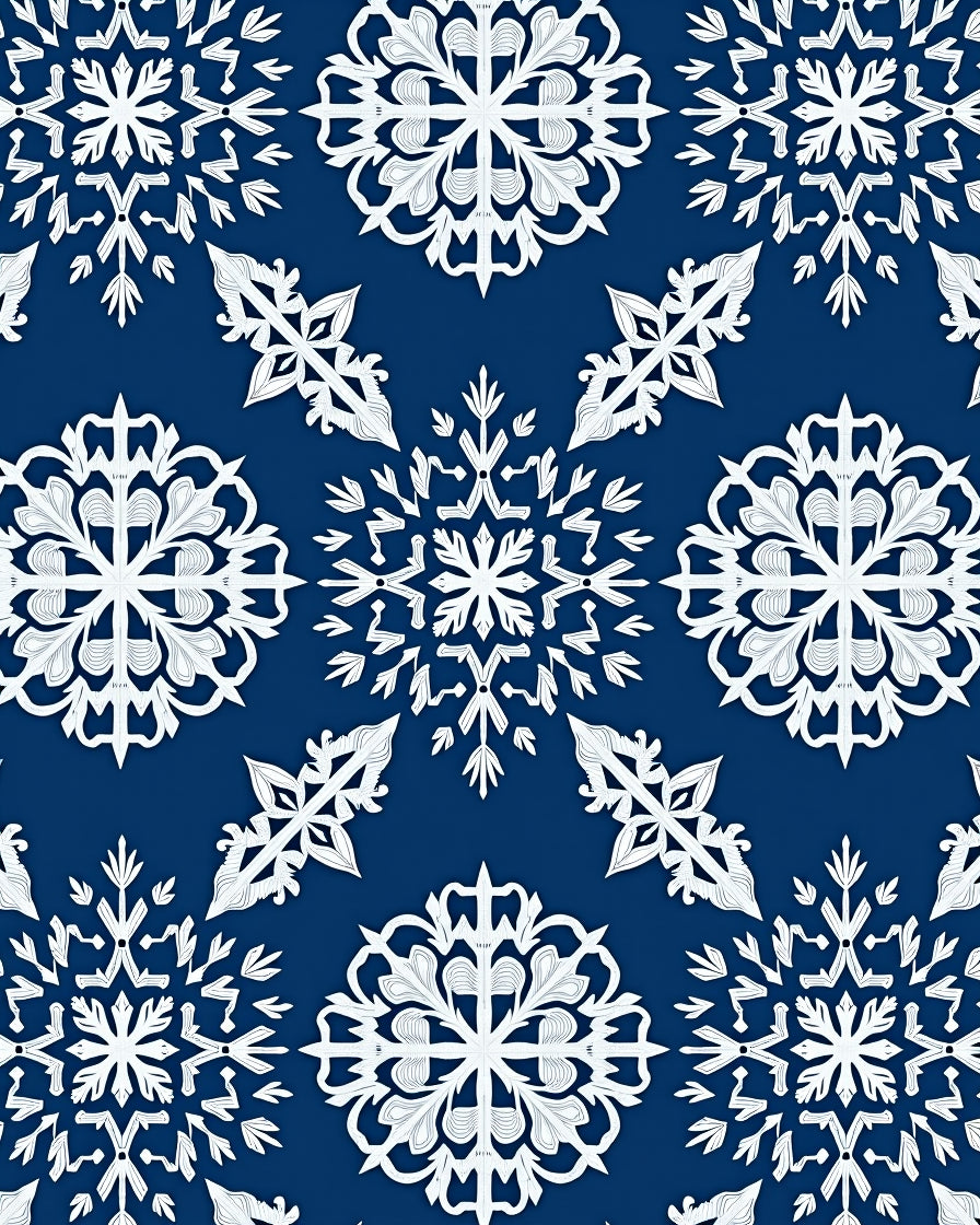 Winter Snowflake Pattern Design Rug