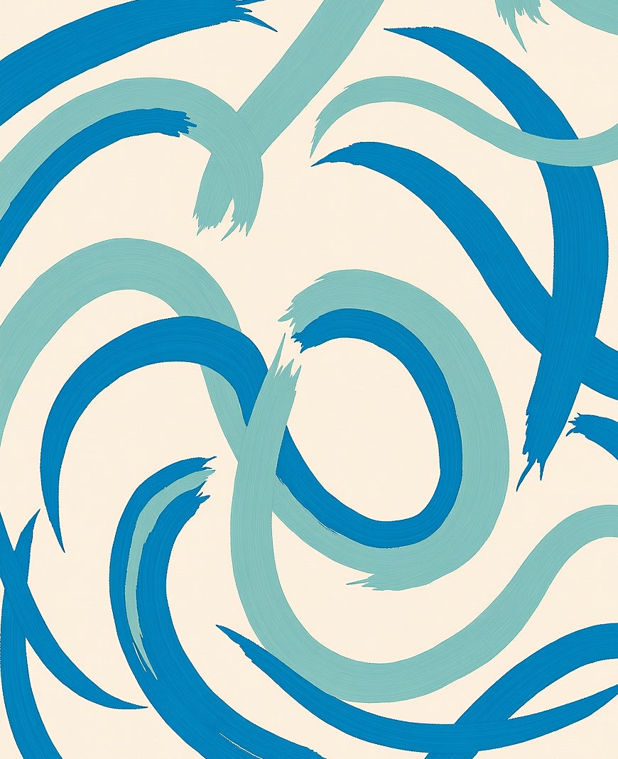 Oceanic Brushstroke Swirls Rug