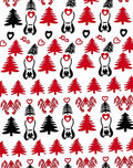Red Black Hearted Tree Pattern Rug